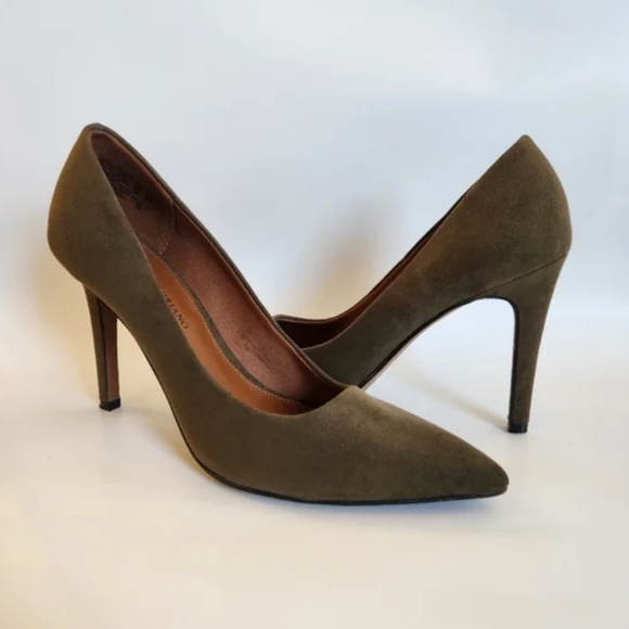 Christian Siriano Suede Pumps - Olive - Picture 1 of 4